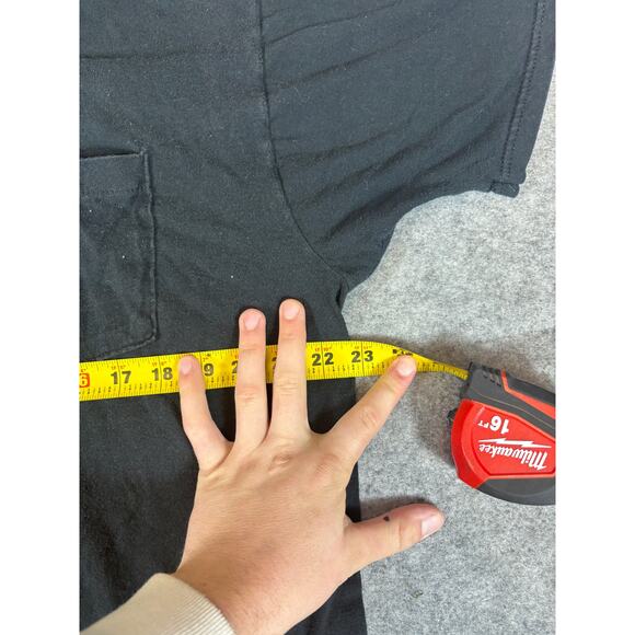 Vintage Blank Pocket T-Shirt Mens 2XL Black Streetwear Minimalist Selvedge - Picture 5 of 6